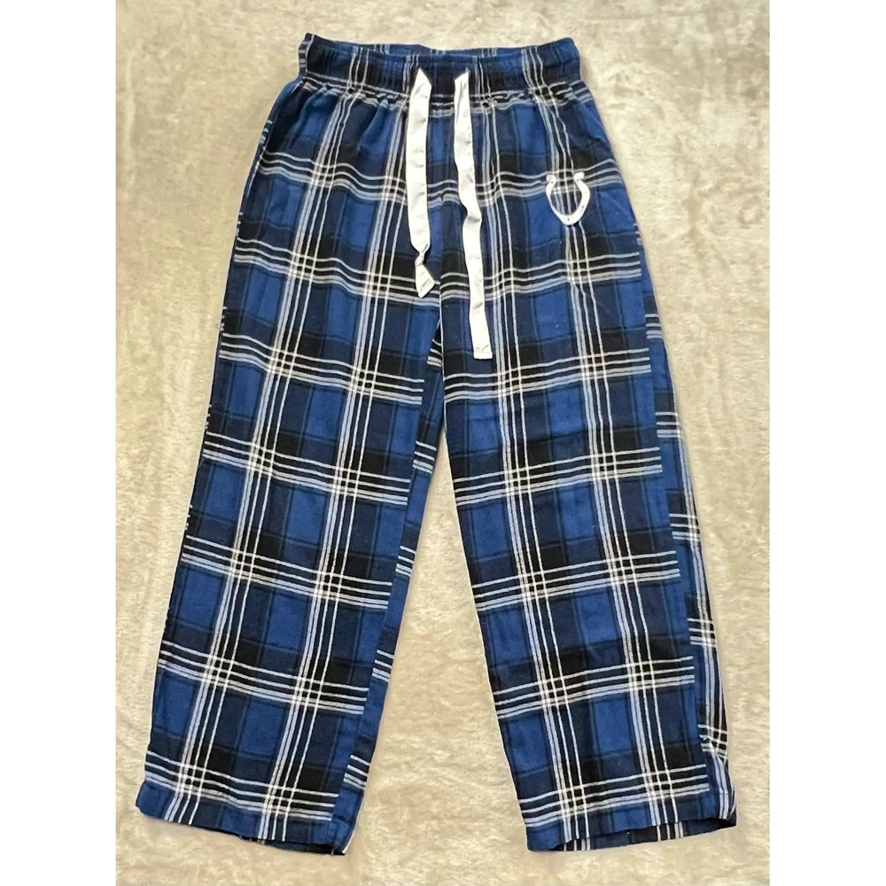 NFL Team Apparel Indianapolis Colts Plaid Pajama Pants Blue Black Womens Small